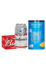 Budweiser & Hunter's Sea Salt Chips Bundle: The Classic Snack Pairing