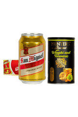 San Miguel & Wasabi Turmeric Chips Bundle: A Bold Snack Pairing