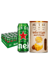 Heineken & White Truffle Cheese Chips Bundle: Premium Beer Meets Gourmet Snacking