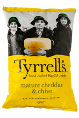 Tyrrells Mature Cheddar & Chives English Crisps
