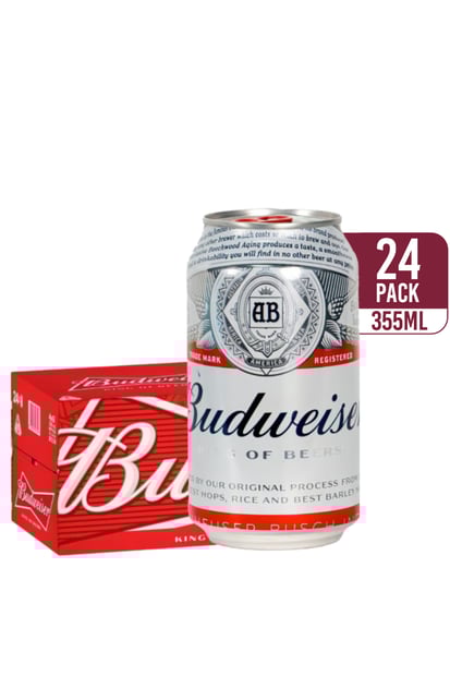Budweiser American Lager 355ml (24 Cans)