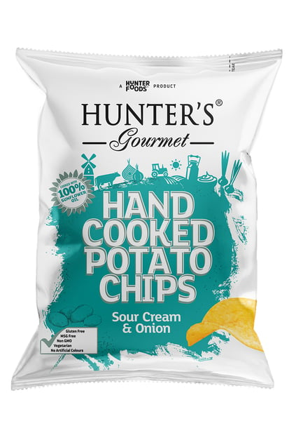 Hunter's Gourmet Potato Chips Sour Cream & Onion