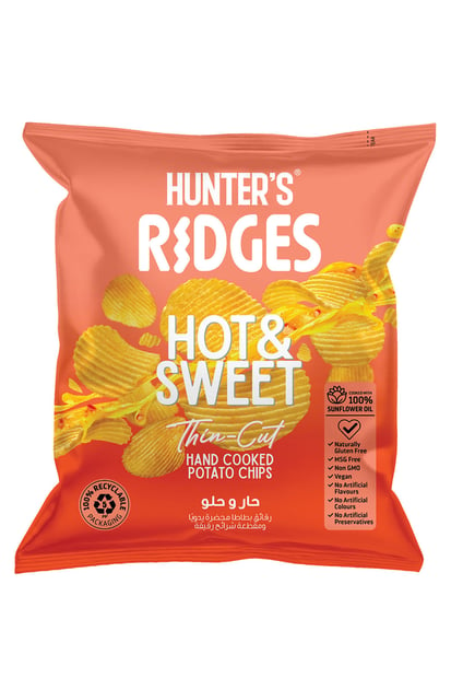 Hunter Ridges Thin Cut Potato Chips Hot & Sweet