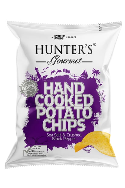 Hunter's Gourmet Potato Chips Sea Salt & Crushed Black Pepper