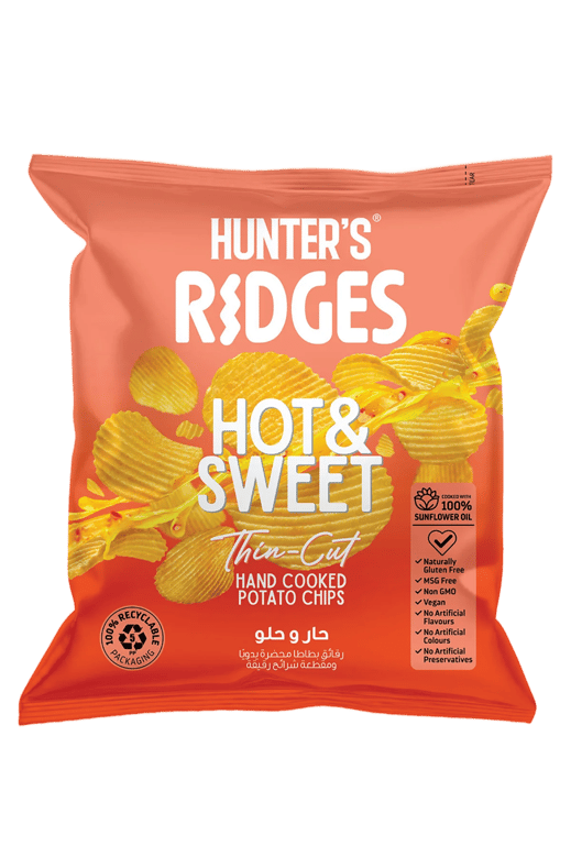Hunter Ridges Thin Cut Potato Chips Hot & Sweet
