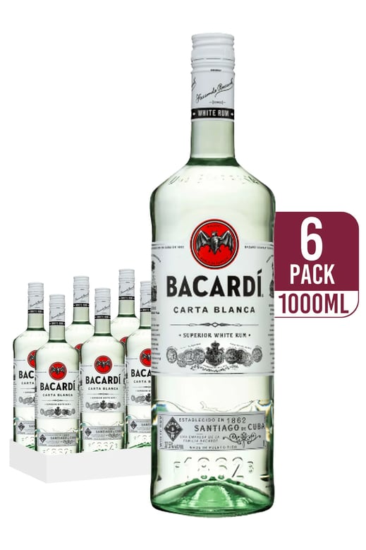 Bacardi Carta Blanca Rum (1000ml) (12-pack)