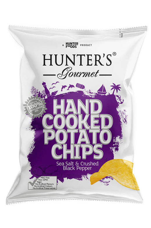 Hunter's Gourmet Potato Chips Sea Salt & Crushed Black Pepper