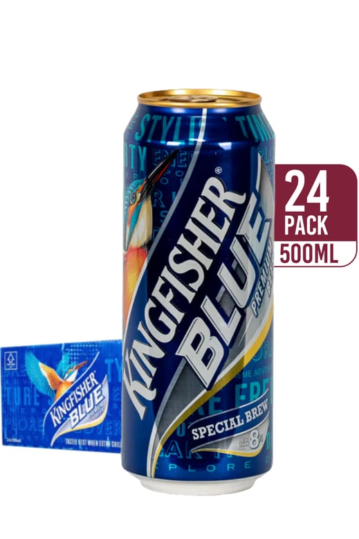 Kingfisher Blue Premium Beer 500ml (24-pack)
